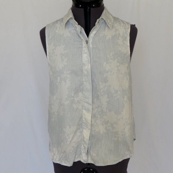 Rag & Bone Blue and White Stripe and Floral Button Up, Size S 🗣LAST CHANCE🗣 - Picture 4 of 6